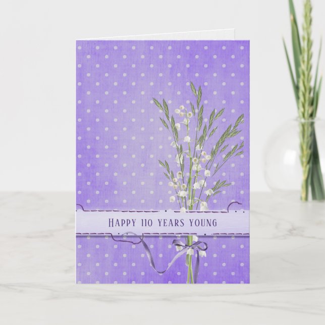 Lily of the Valley Bouquet 110. Geburtstag Karte (Vorderseite)