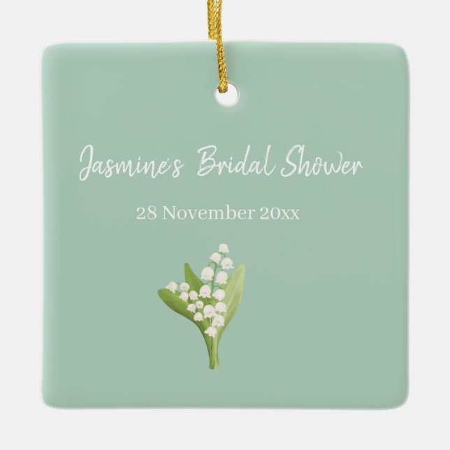 Lily of the Valley Bouquet Brautparty Keramikornament (Vorderseite)