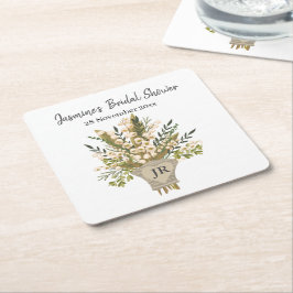 Lily of the Valley Bouquet Brautparty Rechteckiger Pappuntersetzer