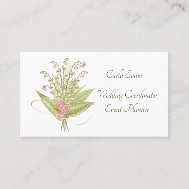 Lily of the Valley Bouquet Business Card Visitenkarte (Vorderseite)