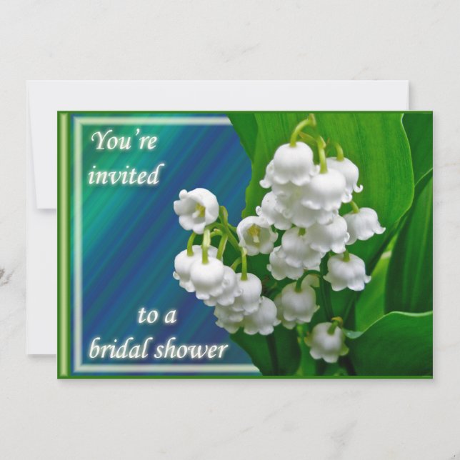 Lily of the Valley Bridal Duwer Einladung (Vorderseite)