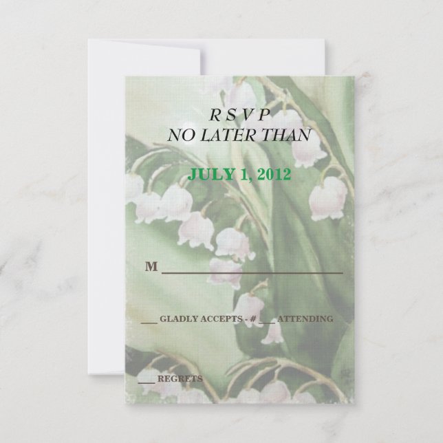 LILY OF THE VALLEY CUSTOMIZABLE RSVP CARDS KARTE (Vorderseite)