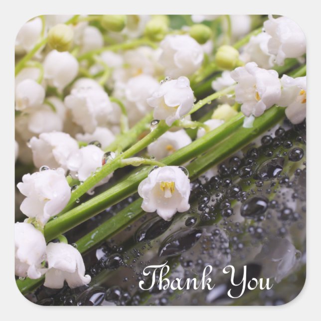 Lily of the Valley "Danke" Aufkleber (Vorderseite)
