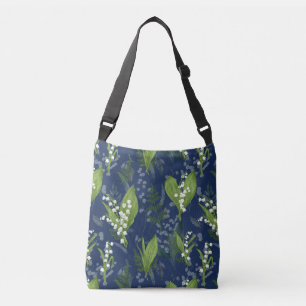 Lily of the Valley Dark Blue Background Tragetaschen Mit Langen Trägern