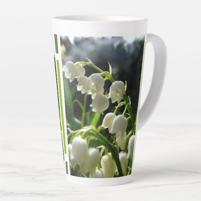 Lily-of-the-Valley Design Latte Tasse (Rechte Ecke)