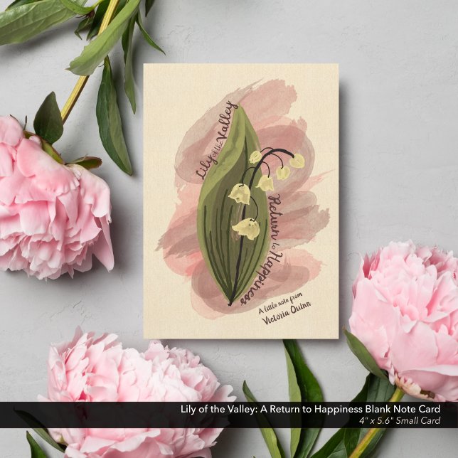 Lily of the Valley: Eine Rückkehr zum Glückseligen (Lily of the Valley: A Return to Happiness Blank Note Card - with Dusty Pink Accents)