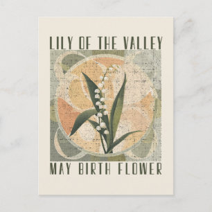 Lily of the Valley Elegant May Birth Month Blume Postkarte