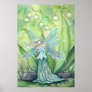 Lily of the Valley Fairy Fantasy Art Print Poster