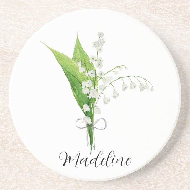 Lily of the Valley Floral Getränkeuntersetzer (Vorne)