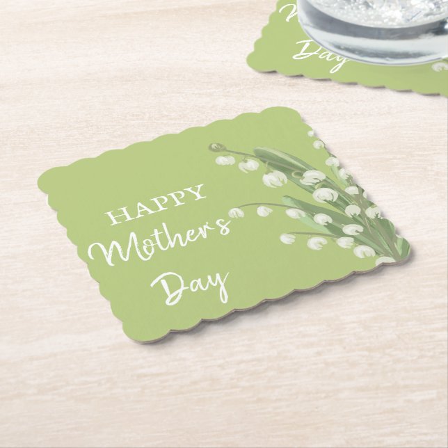 Lily of the Valley Floral Happy Mütter Day Untersetzer (angewinkelt)
