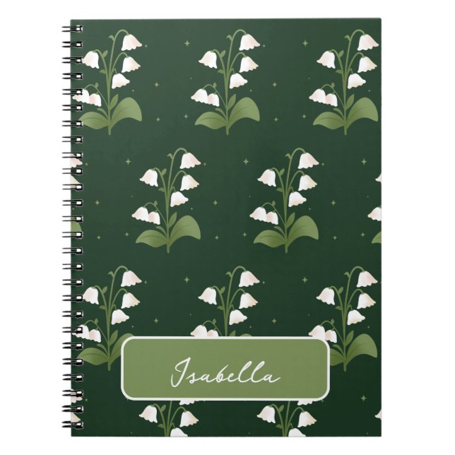 Lily of the Valley Floral Muster Spiral Notebook Notizblock (Vorderseite)