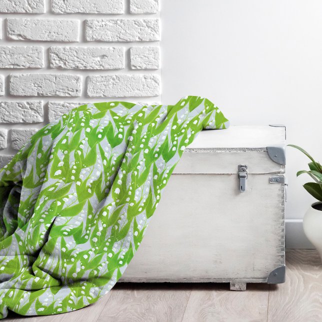 Lily of the Valley Floral Pattern Fleecedecke (Lily of the Valley Patterned Fleece Blanket)