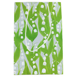 Lily of the Valley Floral Pattern Mittlere Geschenktüte