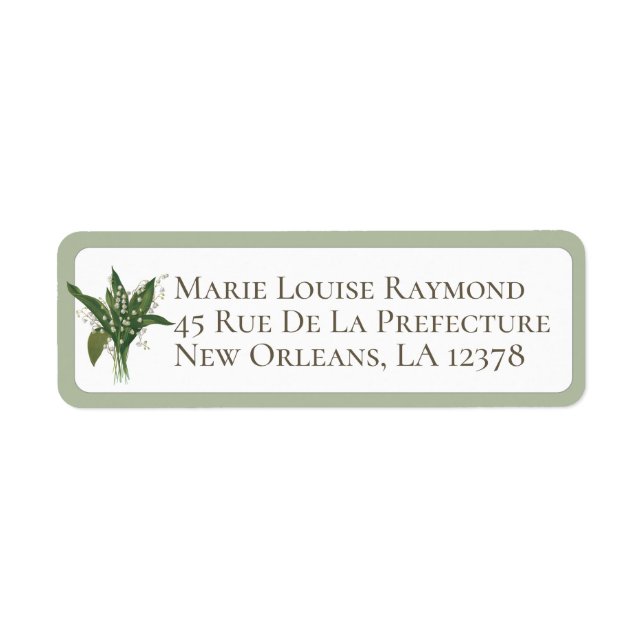 Lily of the Valley Flower Return Address Label (Vorne)