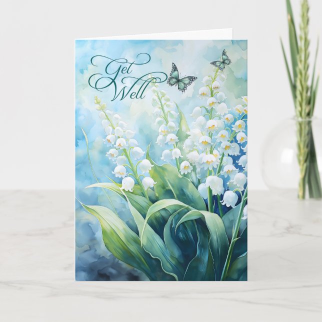 Lily of the Valley Garden Butterflies werden gut Karte (Vorderseite)