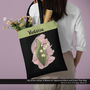 Lily of the Valley Glück Personalisiert Schwarz