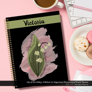 Lily of the Valley Glück Personalisiert Schwarz Planer