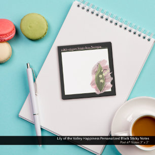 Lily of the Valley Glück Personalisiert Schwarz Post-it Klebezettel
