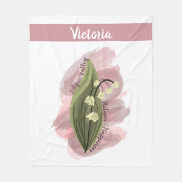 Lily of the Valley Glück Personalisiert White Fleecedecke