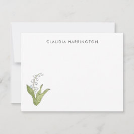 Lily of the Valley Hand-Illustrierte Frühlingsflor Mitteilungskarte