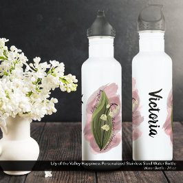 Lily of the Valley Happiness Personalisiert Edelstahlflasche