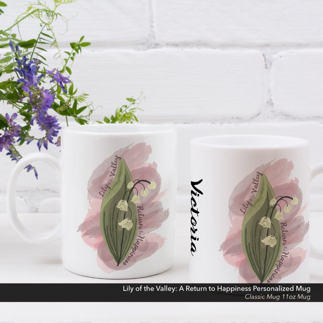 Lily of the Valley Happiness Personalisiert Kaffeetasse (Lily of the Valley Happiness Personalized Coffee Mug - 11 oz)