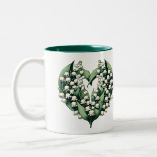 Lily of the Valley Heart Wreath Zweifarbige Tasse