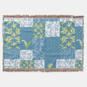 Lily-of-the-Valley Imitate Patchwork Blau Decke