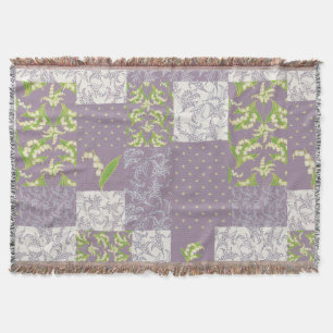 Lily-of-the-Valley Imitate Patchwork Mauve Decke