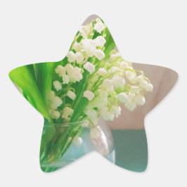 Lily of the valley in vase Stern-Aufkleber
