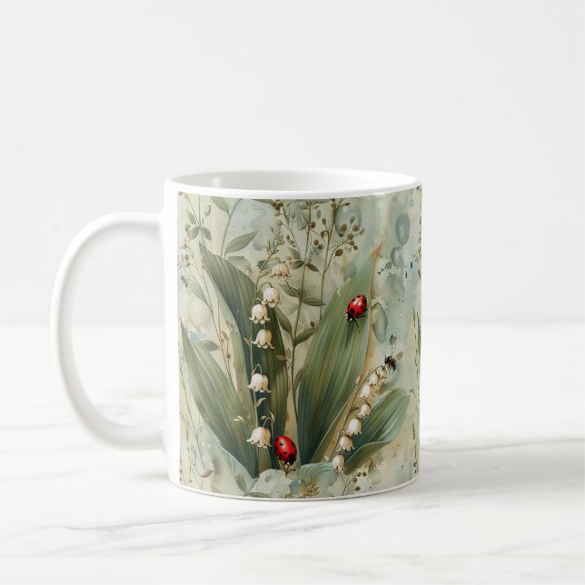 Lily of the Valley Lady Bug Floral Tasse (Links)