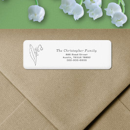 Lily of the Valley Line Art Return Address Label