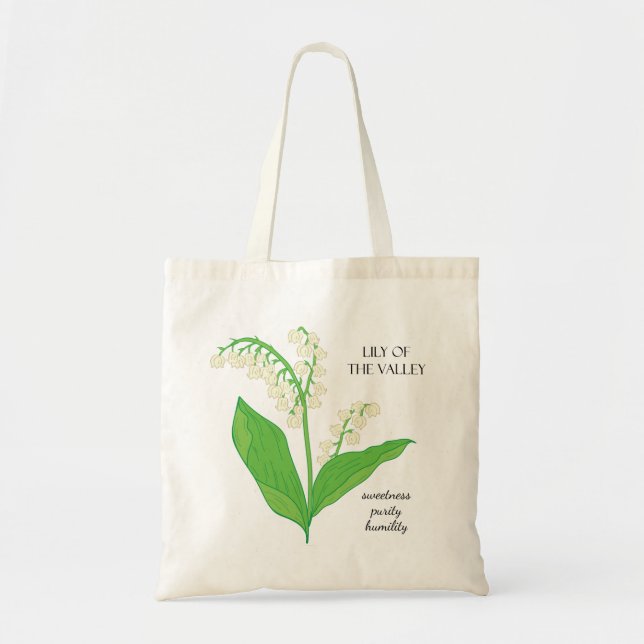 Lily of the Valley May Birth Month Blume Bag Tragetasche (Vorne)
