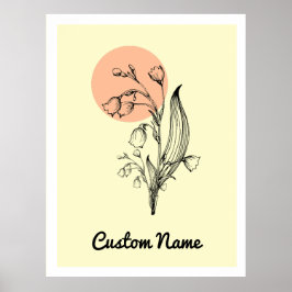 Lily of the Valley May Birth Month Blume Minimal Poster