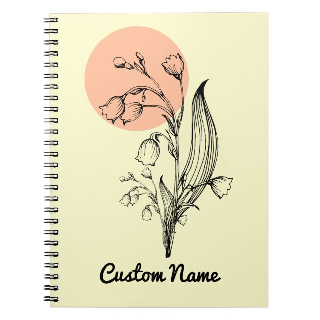 Lily of the Valley May Birth Month Blume Notizblock (Vorderseite)