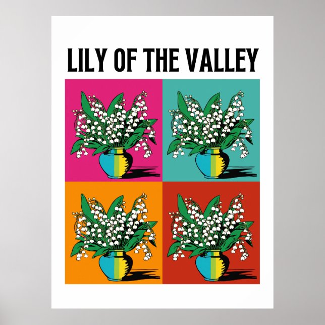 Lily of the Valley May Birth Month Blume Pop Kunst Poster (Vorne)
