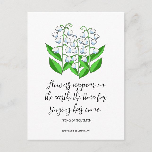 Lily of the Valley Oaster Scripture Zitat Postkarte (Vorderseite)