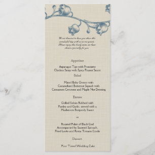 Lily of the Valley on Ecru Linen Wedding Menu Menükarte