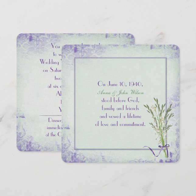 Lily of the Valley Renewal Einladung (Vorne/Hinten)