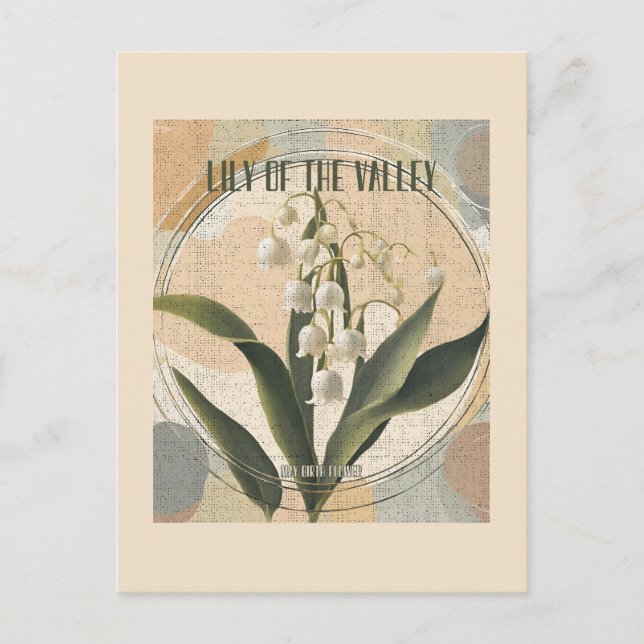 Lily of the Valley Retro Mai Geburtsmonat Blume Postkarte (Vorderseite)