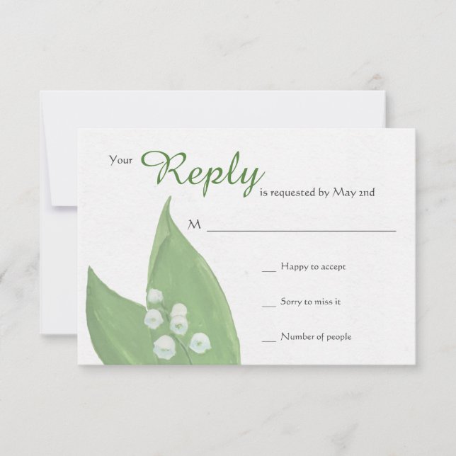 Lily of the Valley RSVP Card (Vorderseite)