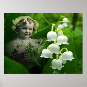 Lily of the Valley Sweet White Bell Blume Bouquet Poster