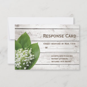 Lily of the Valley UAWG barn board RSVP Karte
