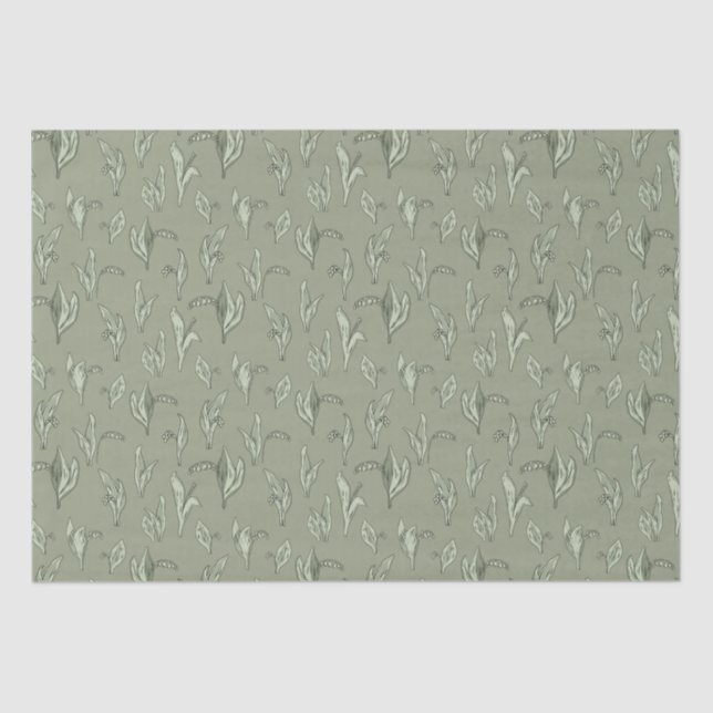 Lily of the Valley Vintag Green Seidenpapier (Vorderseite)