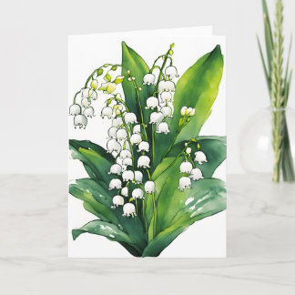 Lily of the Valley - Watercolor flowers Karte
