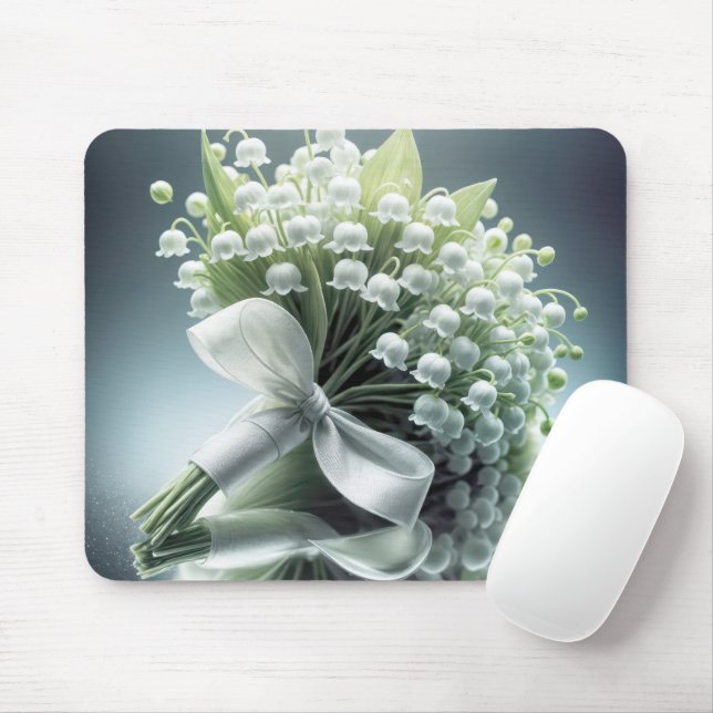Lily of the Valley Wedding Bouquet Mousepad (Mit Mouse)