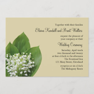 Lily of the Valley Wedding Invitation (beige) Einladung