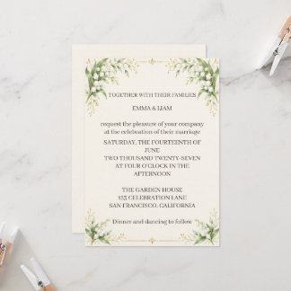 Lily of the Valley Wedding Invitation Einladung