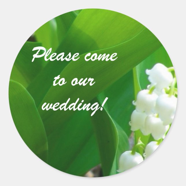 Lily of the Valley Wedding Stickers (Vorderseite)