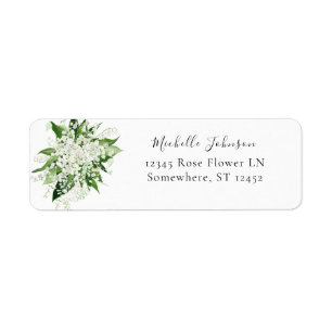 Lily of the Valley White Floral Rücksendeadresse